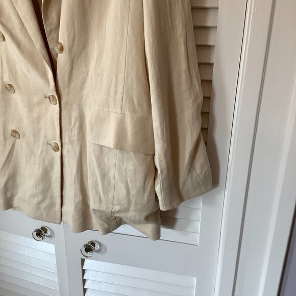 Free People oversized Olivia jacket blazer double-breasted cream large *no belt* - Picture 3 of 11